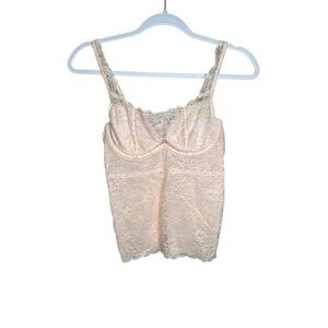 Y2K Gap Valleygirl 36A Baby Pink Lace Camisole Cami Tank Top Padded Corset L31
